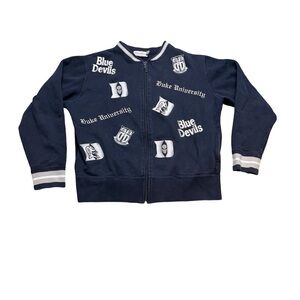 💙😈 Vintage Castle Sport Duke Blue Devils Embroidered Zip Jacket M 😈💙